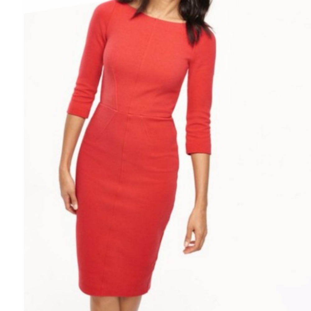 Boden Red Ribbed Aurelia Ottoman Modest Dress